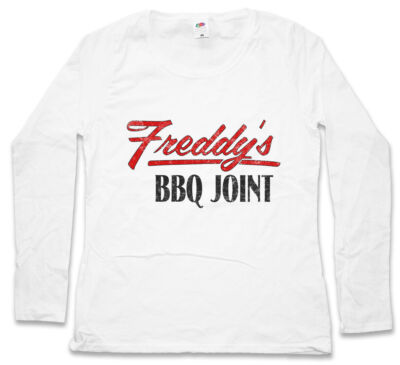 FREDDY'S BBQ JOINT DAMEN LANGARM T-SHIRT Restaurant Bar Sign Logo Company Imbiss