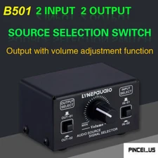 B501 2 In 2 Out Audio Source Signal Selector Switcher Gold-plated RCA Interface 