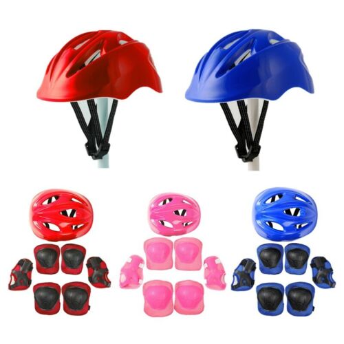 7 pièces équipement de protection de vélo de sport pour enfants casque genou/bracelet/coude coussinet tenue - Photo 1/116