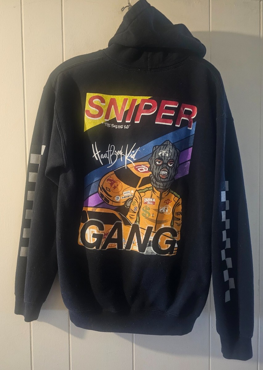 Sniper Gang Hoodie Heart Break Kid Kodak Black HBK Rare Mens Large