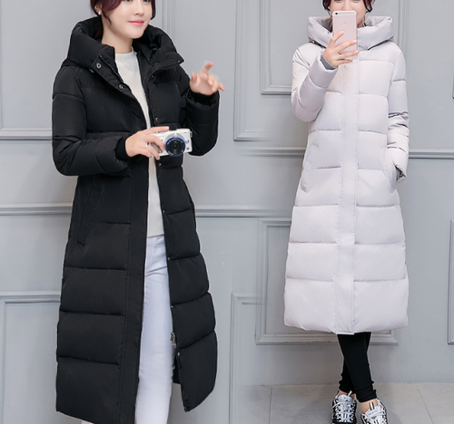 Womens Down Coats Hooded Long Jacket 