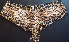 Victoria's Secret PINK Leopard Tiger Mesh Lace Cheekster Panties NWOT LARGE