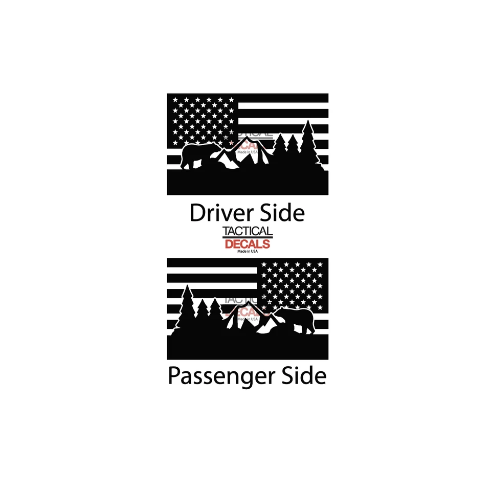 Bandera de Estados Unidos con calcomanías de escena de oso al aire libre para ventana Lexus GX460 2010-2023 GX1-BX4 Foto 3 de 4