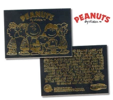 PEANUTS "Gang" SNOOPY CHARLIE BROWN Licensed 23K BLACK GOLD Card *Must See*