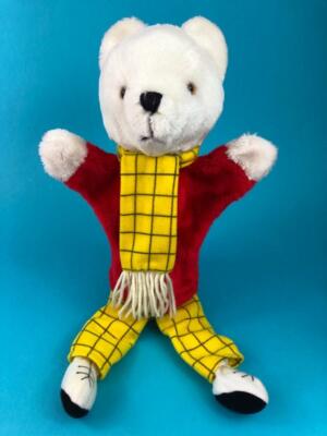 Vintage Rupert der Bär Handpuppe Plüsch Stofftier Puppe 70er 1974