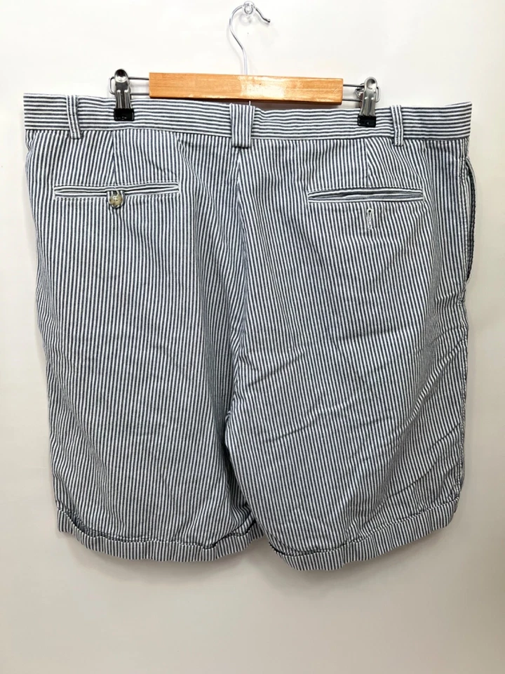 Pantalones Cortos Turbury Seersucker Rayas Azul/Blanco Para Hombre Talla 42 Foto 3 de 4