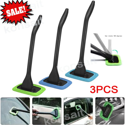 3PC Window Windshield Cleaning Tool Microfiber Car Wiper Cleaner Glass Brush USA