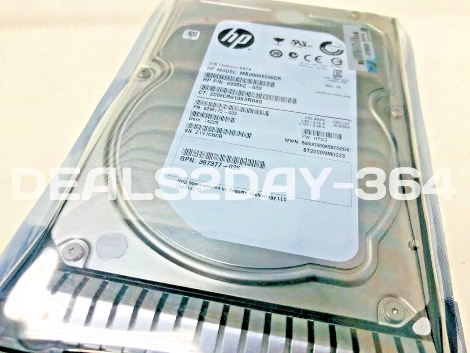 HP 658079-B21 658102-001 2TB 6G 7.2K SATA LFF 3.5 inch PROLIANT G8/9 HDD NEW - Image 2 of 4