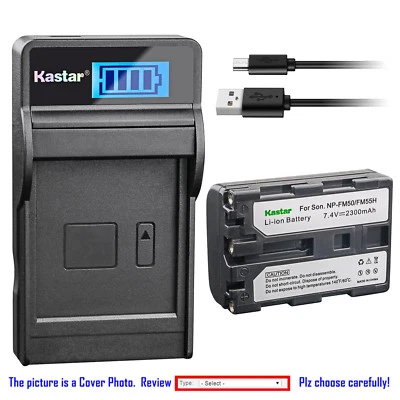 Kastar Battery LCD Charger for Sony NP-FM50 & CCD-TRV308 CCD-TRV318 CCD-TRV328