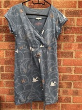 White Stuff Blue Bird Print Cotton Tunic Size 12