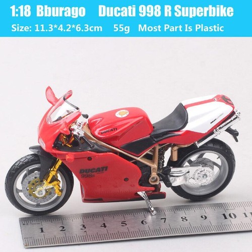 Bburago 1:18 scale Ducati 998 R Superbike diecast motorcycle model race bike Red - Picture 3 of 13