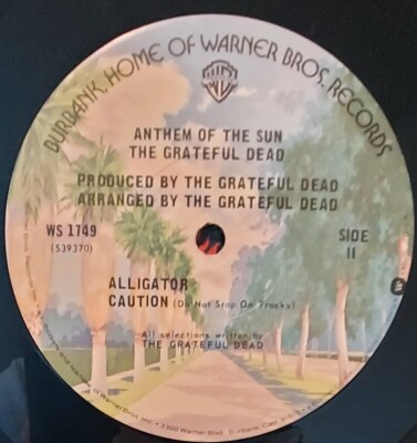 GRATEFUL DEAD LP ANTHEM OF THE SUN WARNER BROS BURBANK LABEL