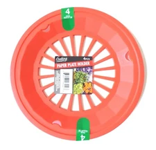 New Colorful Paper Plate Holders (Set of 4) Picnic BBQ Camping Pool Luau ~ Red