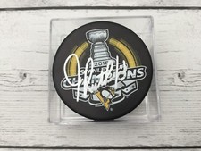 Jim Rutherford Signed 2016 Stanley Cup Champs Pittsburgh Penguins Hockey Puck a