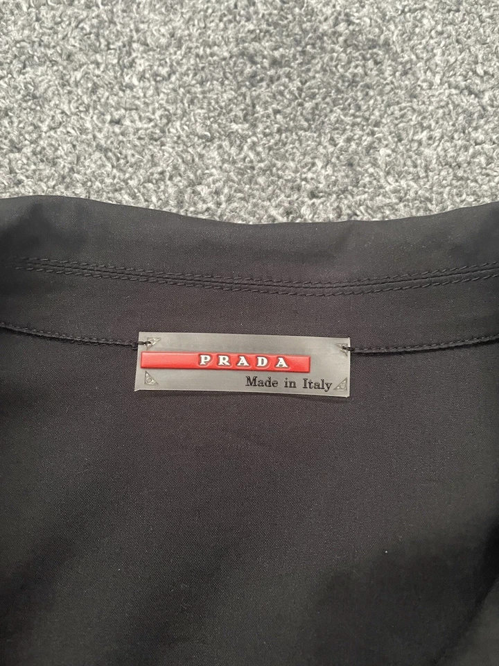 CAMISA PRADA 00s ARCHIVO VINTAGE ETIQUETA ROJA PESTAÑA LUNA ROSSA MUJER TALLA M Foto 3 de 4