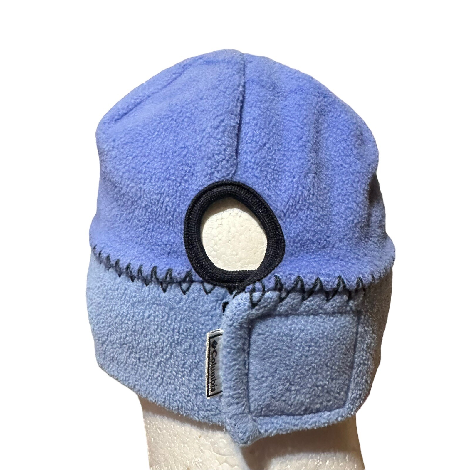 PONY Cappello berretto invernale Columbia coda di cavallo foro giovane ragazza blu pile sci bambini