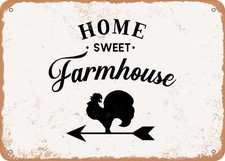 METAL SIGN - Home Sweet Farmhouse - Vintage Look Sign