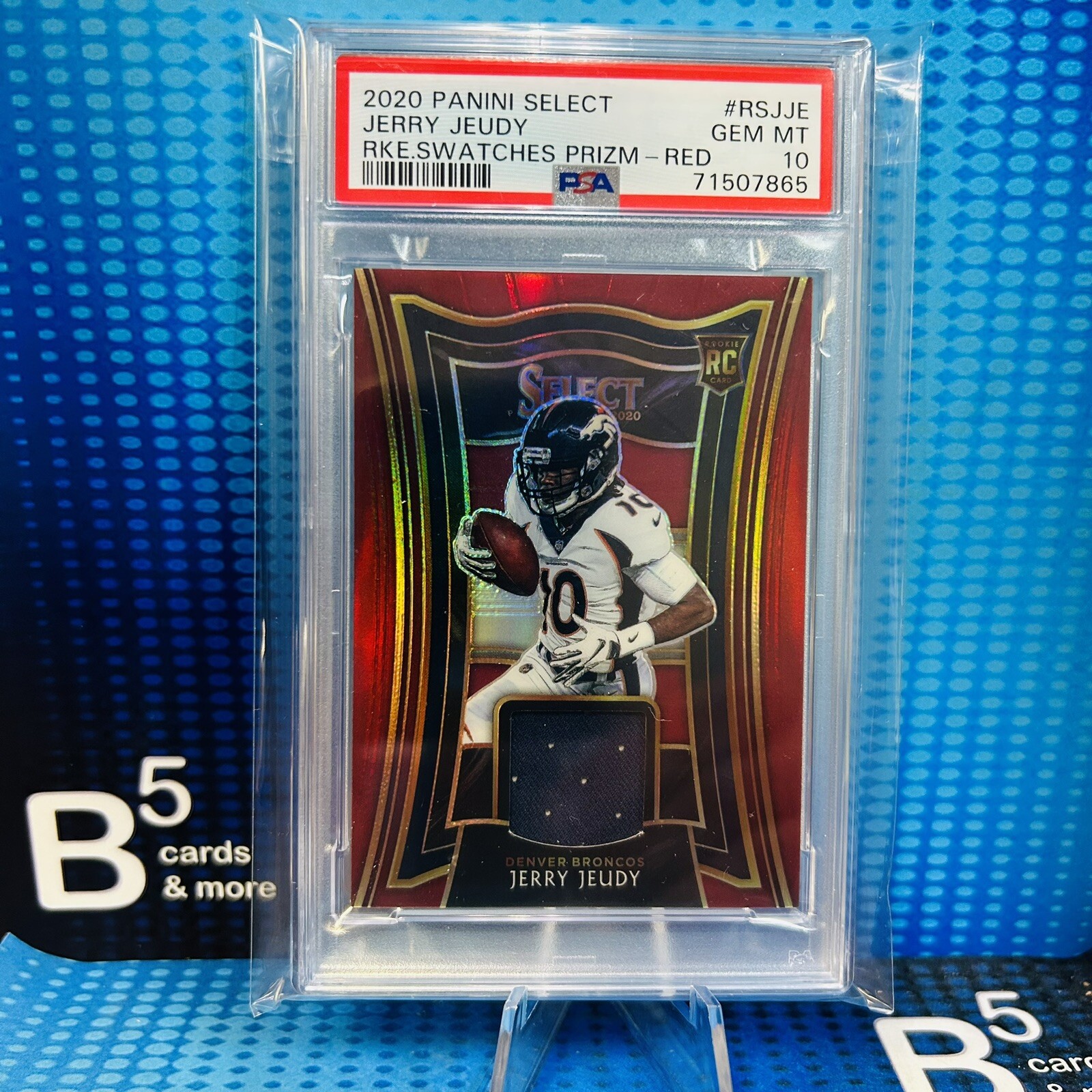 Jerry Jeudy Panini Select Rookie Swatches Prizm #RSJJE Red