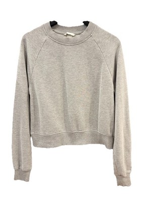 H&M light gray cropped crew neck Sweatshirt Youth Kids Size L Large
