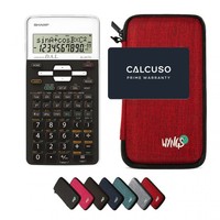 Sharp EL-531TH Taschenrechner + Schutztasche Rot
