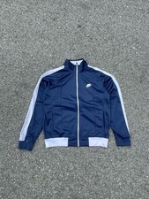Vinrage y2k blue and white nike track jacket with grey nike tag