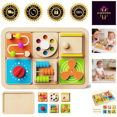 Montessori-Inspired 6-in-1 Busy Board for Cognitive Growth - Travel Essential