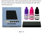 Gold Silver Testing Acid 10k 14k  Solution for Jewelry Scratch Testing — photo 1