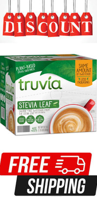 Truvia Original Calorie-Free Sweetener Packets, Plant-Based Sweetner 400 count.