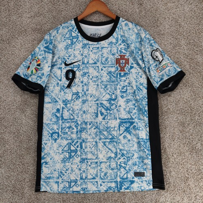 #ad Nike Portugal Away Jersey Mens Medium #9 CYN Soccer Euro Blue Kit Football $59.95
