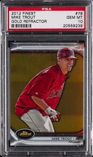 2012 FINEST GOLD REFRACTOR #78 MIKE TROUT #/50 PSA 10