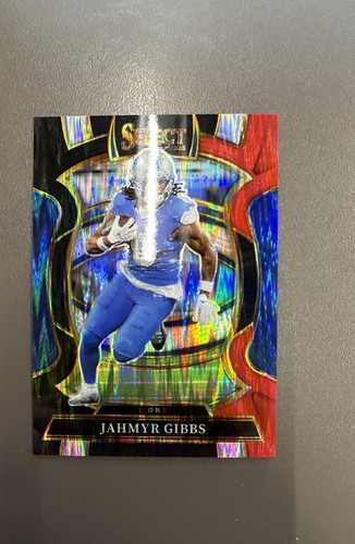 2025 Panini Select - Concourse Jahmyr Gibbs #71 Black & Red Shock Prizm
