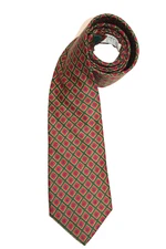 Drakes London Silk Tie Handmade For Barneys NY Christmas Red Green Floral Print