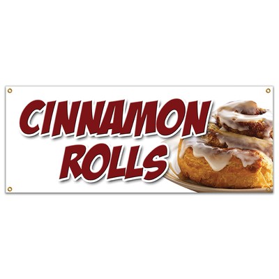 CINNAMON ROLLS BANNER SIGN fresh baked bakery still warm homemade hot