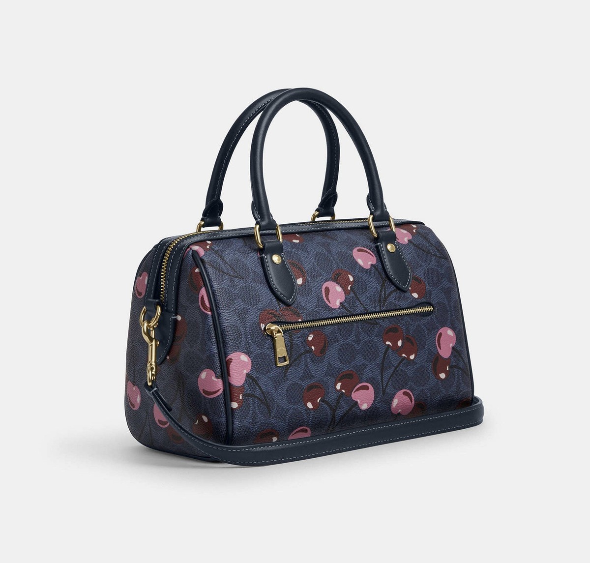 餅　0226 NWT COACH Rowan Satchel Bag In Signature Canvas With Cherry