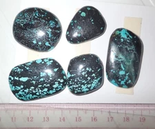 Turquoise Stone Flat Free Form Cabochon 150 Carat 5 pieces 30 gram Lot A
