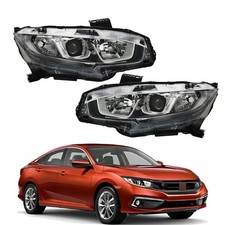 Driver Side and Passenger Side Headlights Assembly Halogen with DRL Replaceme...