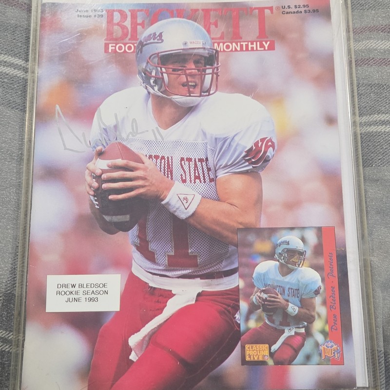 Drew Bledsoe NE Patriots HOF Signed Autograph 1993 Beckett Football Magazine