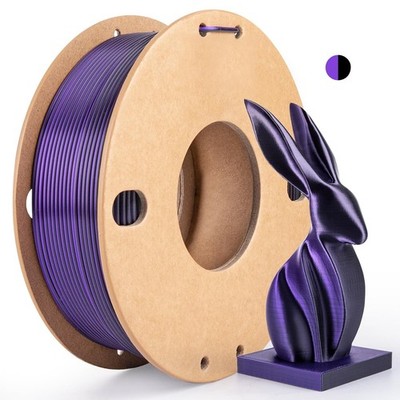 Silk Dual Color PLA+ 3D Printer Filament 1.75mm, No Tangle Shiny Filament Net...