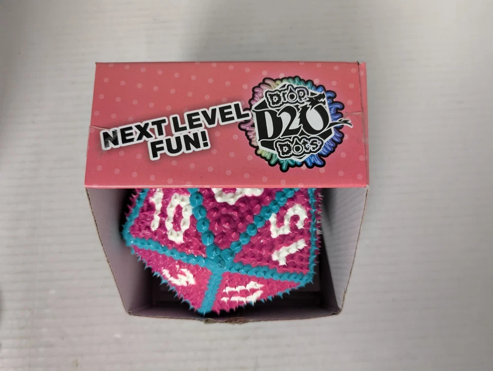 Drop Dots D20 Jumbo Dice 5.5" Rose Mystique para Rolling & Tossing 2003 Kessco - Imagem 3 de 4