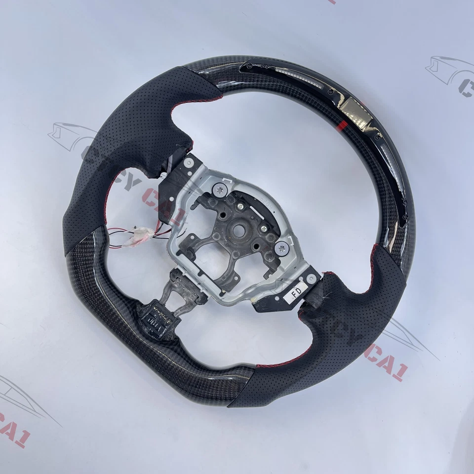 Volante de fibra de carbono personalizado para Infiniti QX70 Nissan 370Z LED en la parte superior Foto 3 de 4