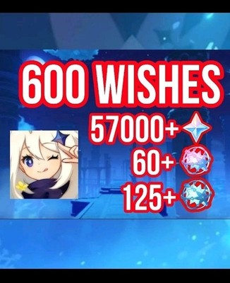 600+ Wishes/Rolls | 57000+ Primogems | Genshin Impact NA