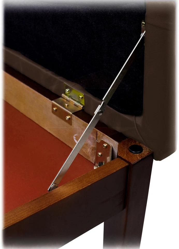 GRIFFIN Brown Leather Piano Bench Wood Keyboard Seat Music Storage Guitar Stool - Image 3 of 4