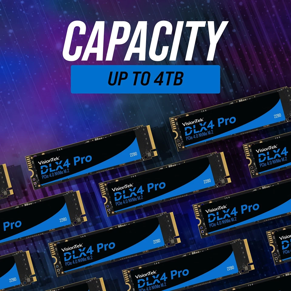 VisionTek DLX4 Pro 512GB M.2 NVMe SSD PCIe Gen4 High Speed Storage Solution - Image 4 of 4