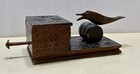 Vintage Carved Wood Pecking Bird Mechanical Cigarette Dispenser Video
