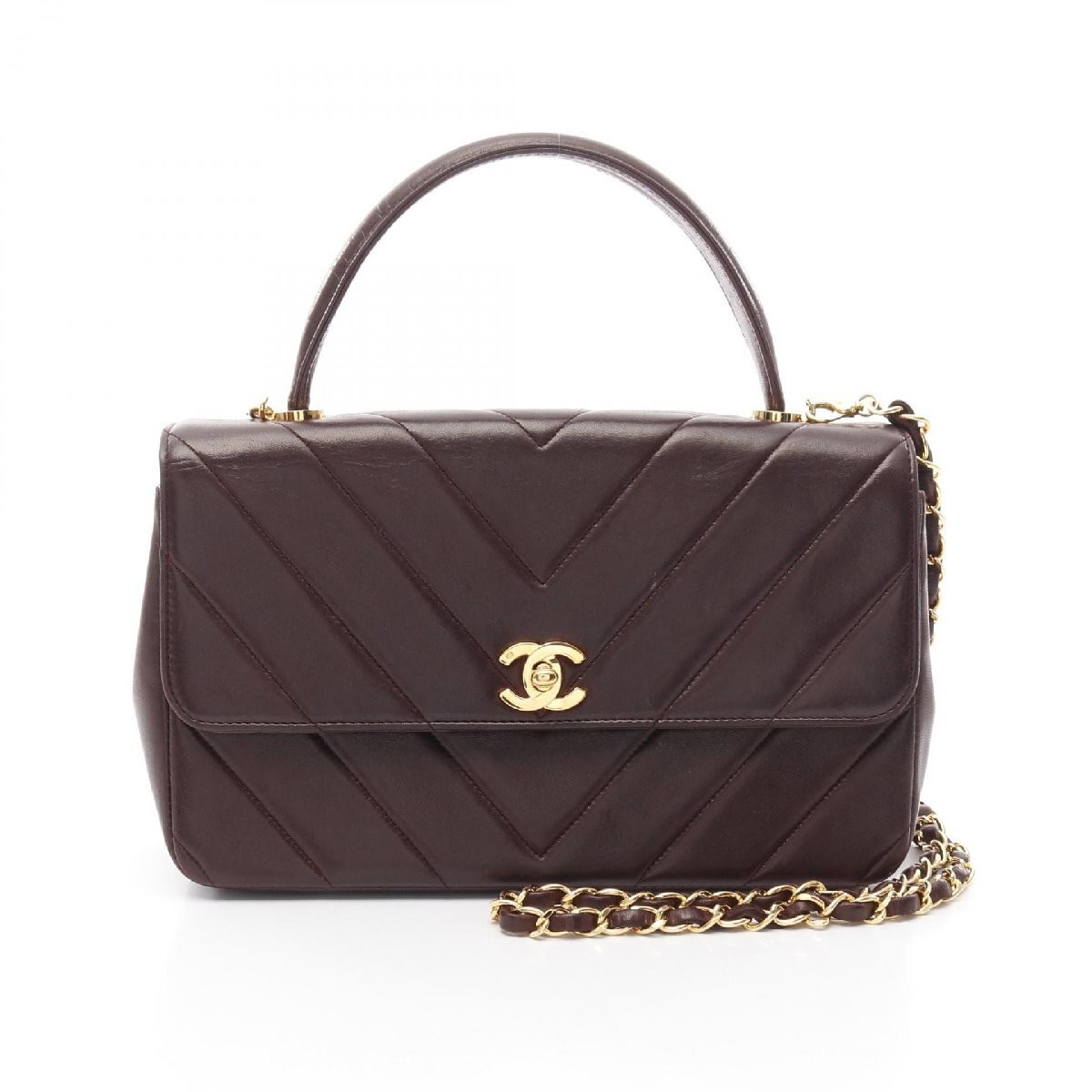 Chanel Chevron V Stitch  Lambskin Handbag 957821