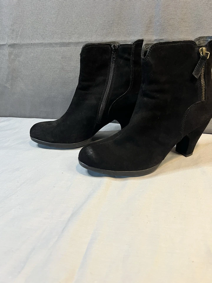 Botines Paul Green para mujer negros gamuza tacón cremallera talla US 5 UK 3 Foto 2 de 4