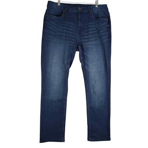 The Perfect Jean NYC Mens Size 36x30 Slim Thick Fit Stretch Blue Dark Wash - Picture 2 of 10