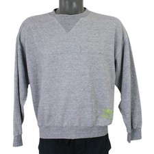 Vintage 80s Adidas Trefoil Logo Heather Gray Crewneck Sweatshirt Jumper