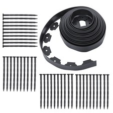 Lawn Border L-shaped Lawn Garden Edging Kit 40FT With 40Pcs Anchoring Spikes