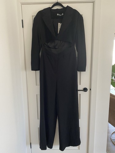 ZARA DAMAS NEGRO ESMOQUIN ESTILO MONO TALLA GRANDE, 14 TRAJE REINO UNIDO - Imagen 1 de 13